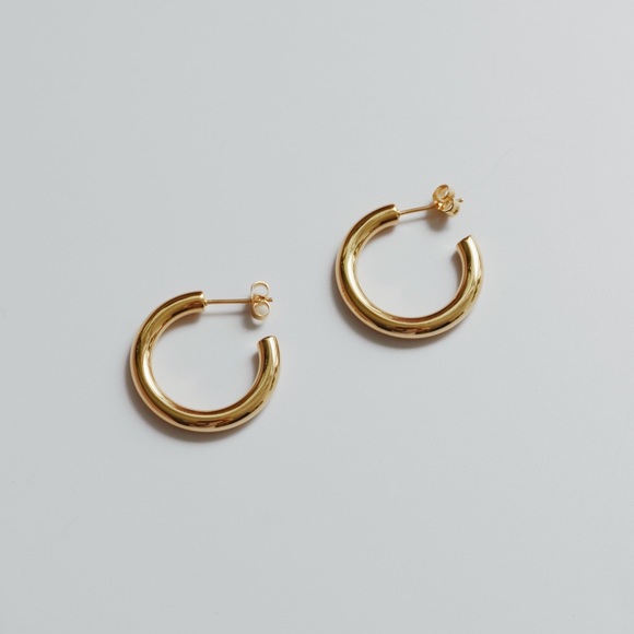 The Ultimate Gold Plated Classic Hoops Earrings - Picture 9 of 12